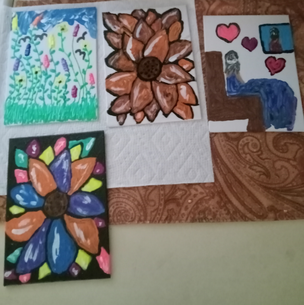 Portraits, mainly flowers, multicolor